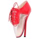 BALLET Ankle Boots Lace Up Red Patent/Clear