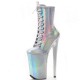 GAGA Silver Holographic Platform 9 Inch Heel Ankle Boots