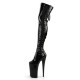 INFINITY Black 9 Inch Platform Thigh High Boots Side Lace Up