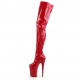 INFINITY Red 9 Inch Heel Platform Thigh High Boots Stretch