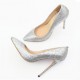 ELLIE Silver Glitter Pointy 12cm Stiletto Heel Pumps