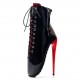 CORSET Ballet Ankle Boots Black/Red Side