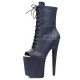 GAGA Sexy Blue Snake Platform 8 Inch Heel Peep Toe Ankle Boots Lace Up