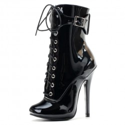 SCREAM Sexy Black 5 Inch Heel Ankle Boots Buckle