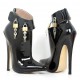 DAGGER Black Lockable 7 Inch High Heel Ankle Boots Twin Locks