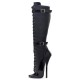 SCREAM Sexy Black 7 Inch Heel Knee High Boots Buckle