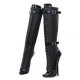 SCREAM Sexy Black 7 Inch Heel Knee High Boots Buckle