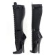 SCREAM Sexy Black 7 Inch Heel Knee High Boots Buckle