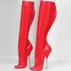 SCREAM Sexy Red 7 Inch Metal Heel Knee High Boots