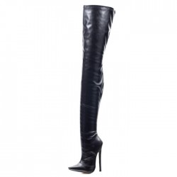 DRAG Queen Black Matt 7 Inch Thigh High Boots