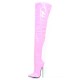 DAGGER Pink Fetish 7 inch Metal Heel Crotch High Boots