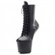 Black Matt 8 Inch Heelless Platform Boots Ankle Lace Up Front