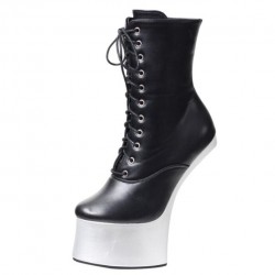 HEELLESS Pony Play Boots Ankle Lace Up Black/Silver