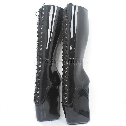 PONY Hoof Boots Knee High Lace Up Black
