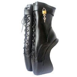 BALLET Black Wedge Ankle Boots Lockable