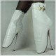 BALLET White Lockable Ankle Boots Twin Padlocks
