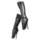 BALLET Black Matt Knee High Boots Oxford Lace Up