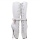 BALLET White Knee High Boots Lockable