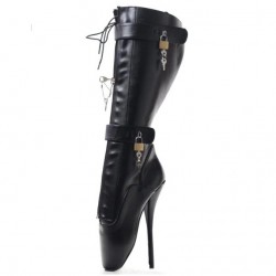 BALLET Knee High Boots Lockable Black Two Locks