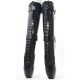 BALLET Knee High Boots Lockable Black Two Locks Front