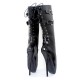 BONDAGE Black Knee High Ballet Boots Back Lace Up