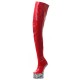 HEELLESS Red/Zebra Pony Play Boots Thigh High Stretch