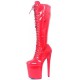 FLAMINGO Red Pole Dance Knee High Boots Lace Up Platform 8 Inch Heel