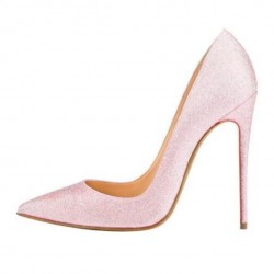 ELLIE Pink Glitter Pointy 12cm Stiletto Heel Pumps