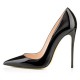 ELLIE Classic Black Patent Pointy 12cm Stiletto High Heel Pumps