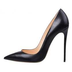 ELLIE Classic Black Matt Pointy 12cm Stiletto High Heel Pumps