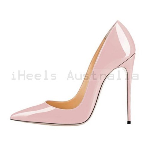 ELLIE Classic Pink Patent Pointy 12cm Stiletto Heel Pumps