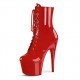 ADORE Red 7 Inch Heel Pole Dance Ankle Boots Lace Up