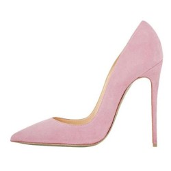 ELLIE Classic Pink Suede Pointy 12cm Stiletto Heel Pumps