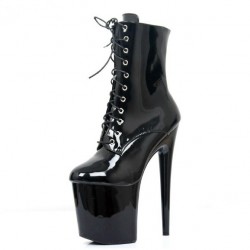GAGA 8 Inch Heel Pole Dance Ankle Boots - Plus Size