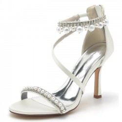 BELLA Ivory Pearl Wedding Sandals High Heel