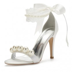 BELLA Ivory Statement Pearl Wedding High Heels