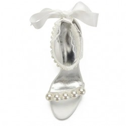 BELLA Ivory Statement Pearl Wedding High Heels front view