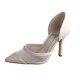 ELLEN Ivory Satin Mesh Pointed Toe Wedding High Heels