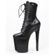 GAGA Sexy Black Snake Platform 8 Inch Heel Stripper Ankle Boots 