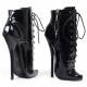SCREAM Fetish Black 7 Inch High Heel Ankle Boots Lace Up