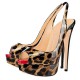 ELLIE Sexy Leopard Peep Toe 5 Inch Slingback High Heels