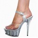 ADORE Silver Glitter Filled 6 Inch Heel Platform Sandals