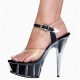 ADORE Black Glitter Filled 6 Inch Heel Platform Sandals