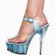 ADORE Blue Glitter Filled 6 Inch Heel Platform Sandals