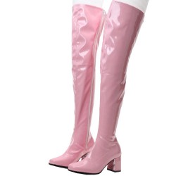GAGA Pink Gogo Boots Thigh High Stretch