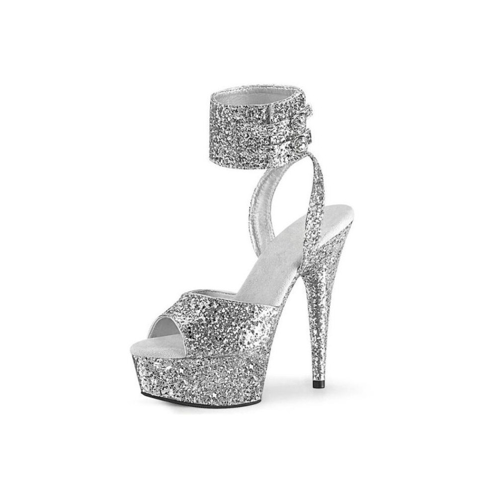 DELIGHT Glitter 6 Inch Platform Stripper Heels