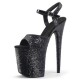 FLAMINGO Black Sparkly Platform 8 Inch Stripper Heels