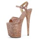 FLAMINGO Rose Gold Sparkly Platform 8 Inch Stripper Heels