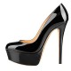 ELLIE Black Closed Toe Platform 5 Inch Heel Pumps