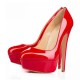 ELLIE Red Closed Toe Platform 5 Inch Heel Pumps
